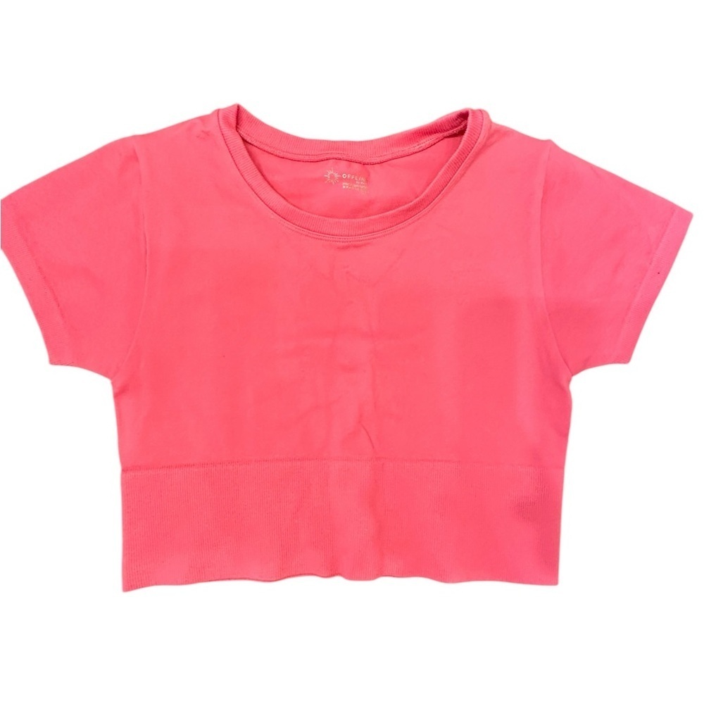 Offline By Aerie Cropped Short Sleeve Tee- Euc